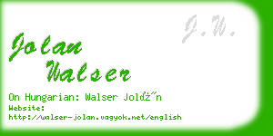 jolan walser business card